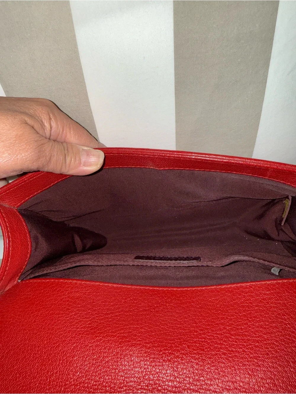 CHANEL Red Quilted Boy Bag with gray-Tone Hardware